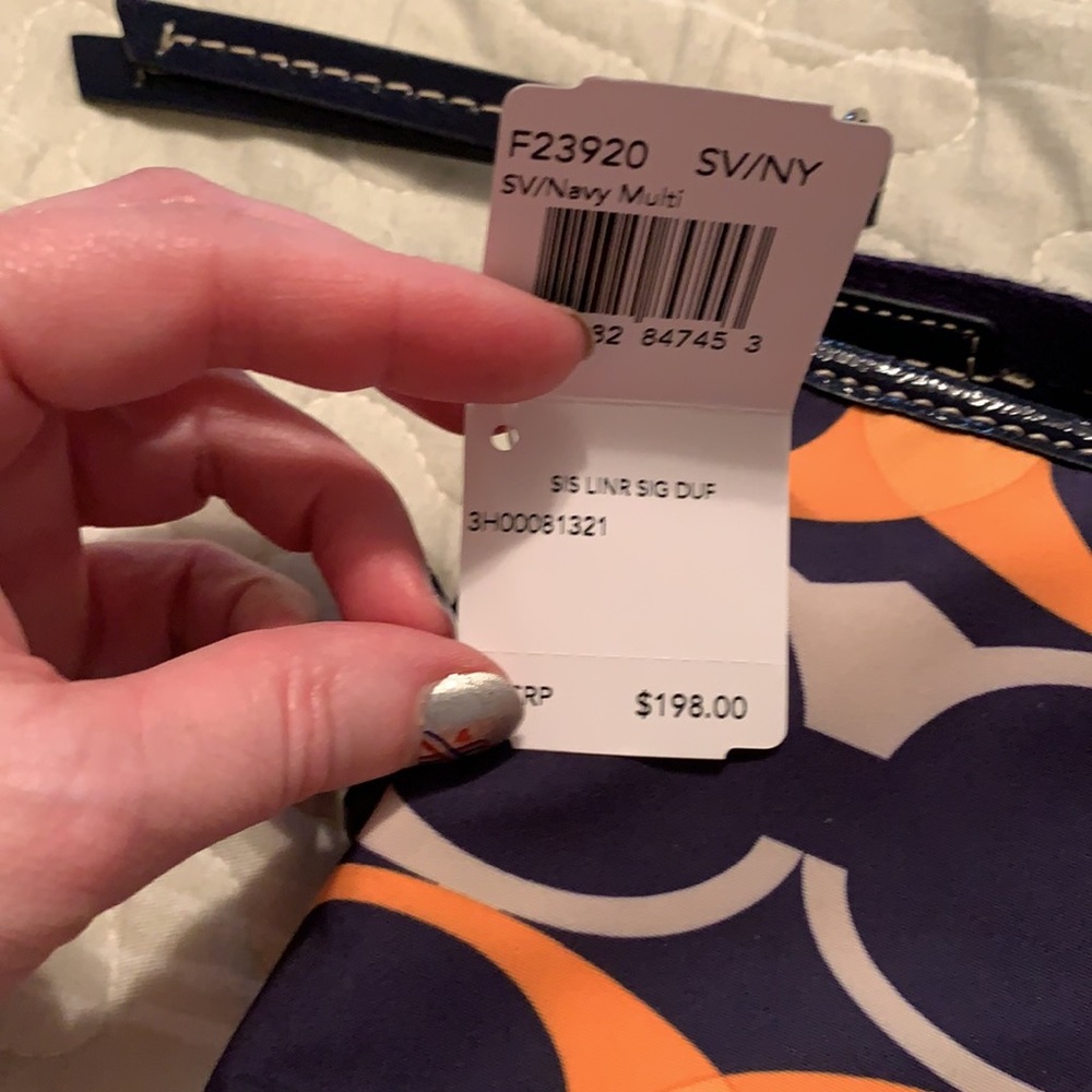 Coach medium size crossbody blue orange tan - Picture 5 of 9